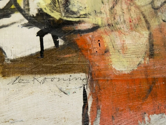 closeup of willen de kooning&#039;s signature on a painting