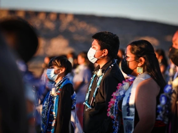 students at graduation