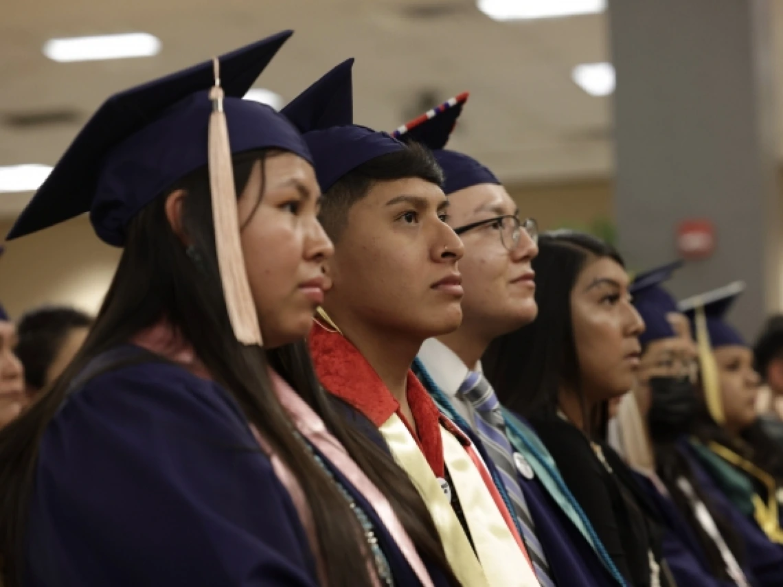 students at graduation