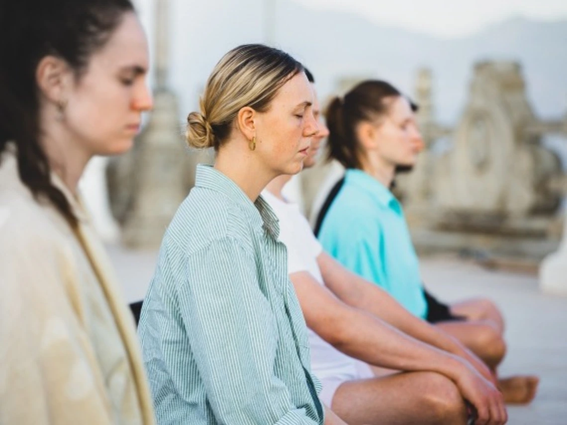 Women meditating